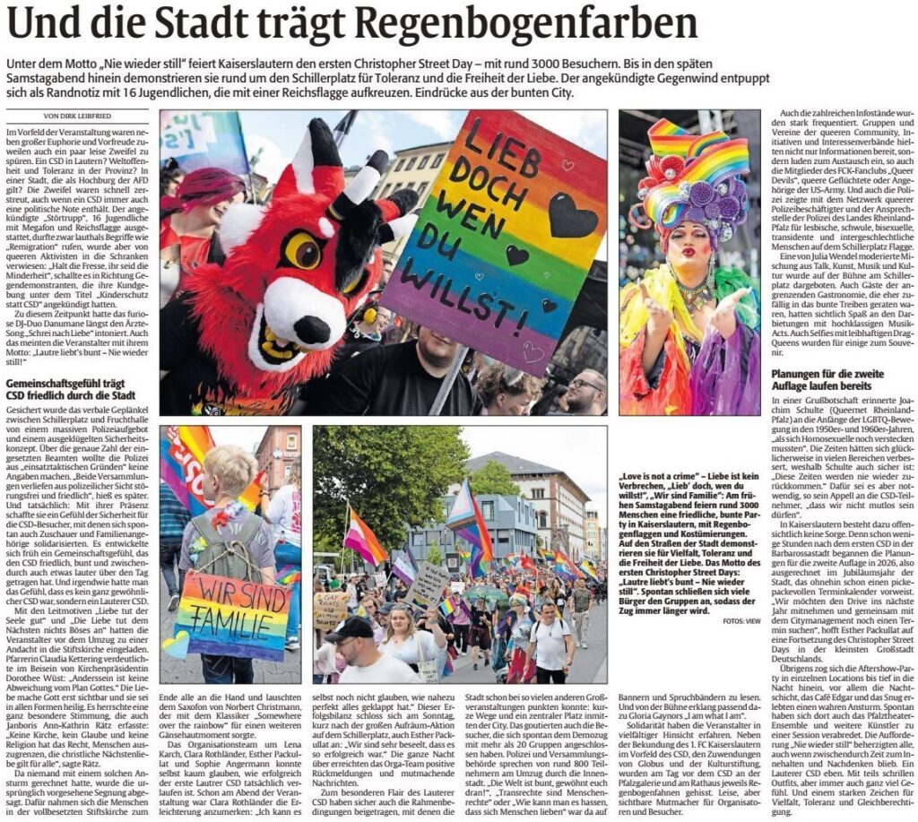 RHEINPFALZ am 01.09.2025 Nachbericht von Dirk Leibfried