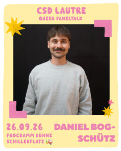 Queerer Paneltalk: Daniel Bog-Schütz (Förderverein Projekt Osthofen e.V. / Gedenkstätte KZ Osthofen)